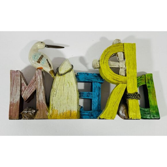 Dream Coastal Spell Out Nautical Decor Bird & Seashell Accents 11” - Picture 4 of 6